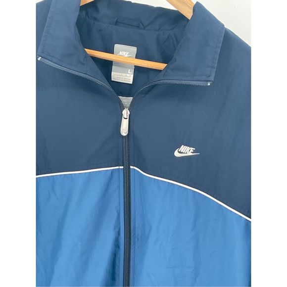 Nike Jacket Men’s Large Blue Full Zip‎ Windbreaker 2 Tone - Picture 2 of 13